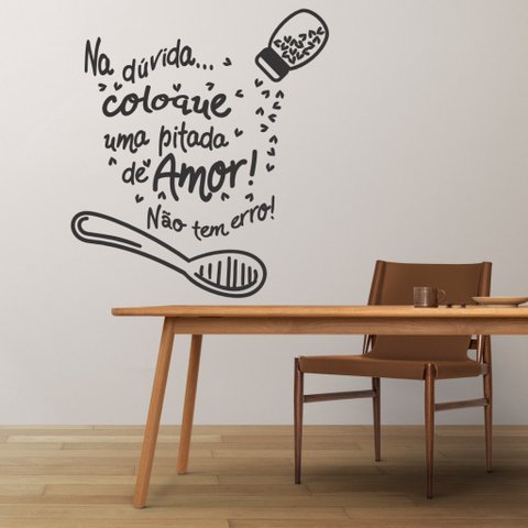 Adesivo de Parede Decoratico Frase Uma Pitada de Amor