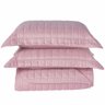 Kit Cobre Leito Dupla Face Micro Percal 200 Fios Casal com Porta Travesseiro:rosa - 2