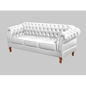 Sofá Chesterfield Dom Pedro Duque 3 Lugares - Couríssimo Branco