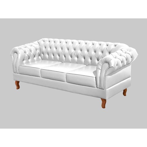 Sofá Chesterfield Dom Pedro Duque 3 Lugares - Couríssimo Branco