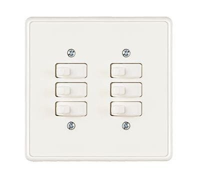 6 Interruptores Paralelos 10A 250V com Placa 4X4 - 1