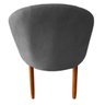 Kit 04 Cadeiras de Jantar Estofada Confortavel Tecido Suede Pés Palitos Visammer - Cinza - 4