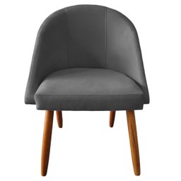 Kit 04 Cadeiras de Jantar Estofada Confortavel Tecido Suede Pés Palitos Visammer - Cinza - 3