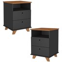 Ver imagem 1 de Kit 02 Gaveteiros para Escritório Home Office 2 Gavetas Diem A02 Freijó Preto - Lyam Decor