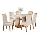 Ver imagem 2 de Mesa de Jantar 6 Lugares Brusque Mel/off White/veludo Pastel - Viero Móveis