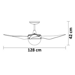 Ventilador de Teto Aliseu Terral com Controle Remoto, Parede e Bluetooth. 220v - Cristal - 13
