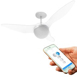Ventilador de Teto Aliseu Terral com Controle Remoto, Parede e Bluetooth. 220v - Cristal - 7