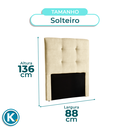 Ver imagem 4 de Cabeceira Estofada Solteiro Alice Nature Veludo Perola 88x136