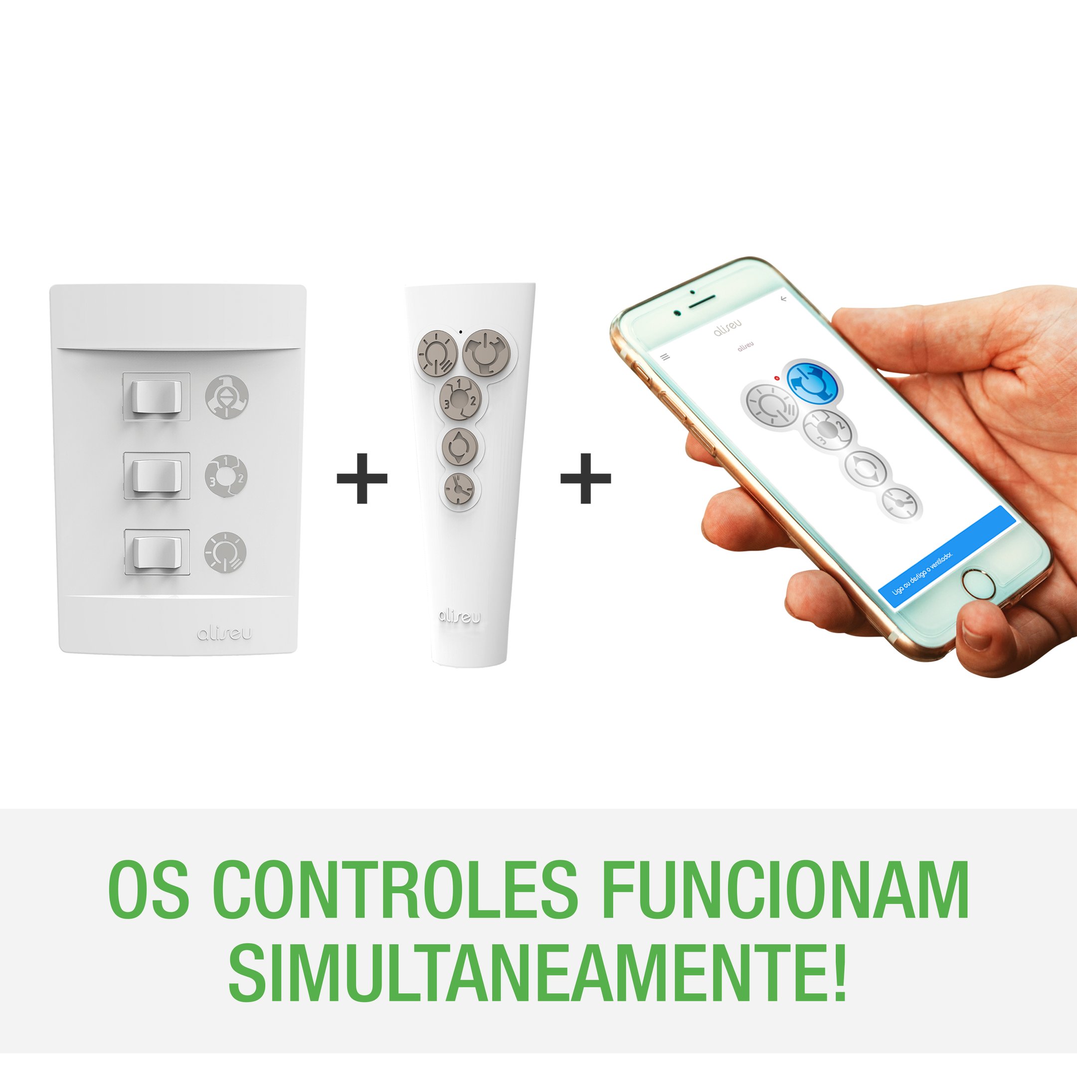 VENTILADOR DE TETO ALISEU VIME COM BLUETOOTH CONTROLE REMOTO E PAREDE 127V - Mogno - 5