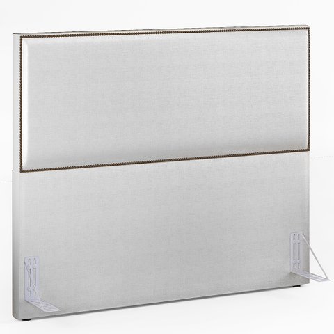 Cabeceira Box Casal King Com Tachas 195 cm Vicenza L02 Facto Cinza Metalizado - Lyam Decor