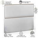 Ver imagem 4 de Cabeceira Box Casal King Com Tachas 195 cm Vicenza L02 Facto Cinza Metalizado - Lyam Decor