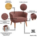 Ver imagem 3 de Poltrona Decorativa para Recepção Pés de Madeira Natural Tecido Veludo Premium Suporta 120kg