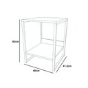 Ver imagem 3 de Mesa Cabeceira Industrial Tókio Base Ferro Branco Tampo Amêndoa