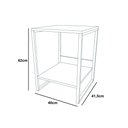 Ver imagem 3 de Mesa de Cabeceira Cama Lateral para Quarto Base Ferro Branco Tampo Amêndoa