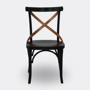 Cadeira de Madeira X Luxemburgo Cor Preto e Castanho