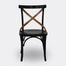 Cadeira de Madeira X Luxemburgo Cor Preto e Castanho - 1