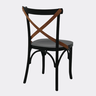 Cadeira de Madeira X Luxemburgo Cor Preto e Castanho - 3