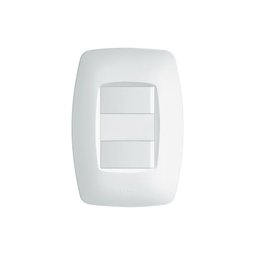 Interruptor Simples Duplo Fame Elegance com Placa 4x2 Branco - 1