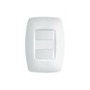 Ver imagem 1 de Interruptor Simples Duplo Fame Elegance com Placa 4x2 Branco