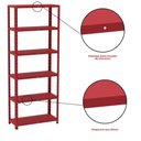 Ver imagem 3 de Estante de Estrutura Metálica com 6 Prateleiras 175cm(a)92acm(l)40cm(p) com Reforço Vermelho
