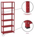 Ver mais imagens de Estante de Estrutura Metálica com 6 Prateleiras 175cm(a)92acm(l)40cm(p) com Reforço Vermelho