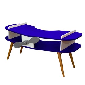 Mesa Avião Infantil Pé Palito Formato Avião:azul
