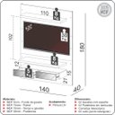 Ver imagem 4 de Painel para Tv 55 Pol 140cm 2 Gavetas com Espelho Aksa D03 Off White Freijó - Lyam Decor