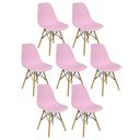 Ver imagem 3 de Kit 7 Cadeiras Charles Eames Eiffel Wood Design Rosa