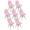 Kit 7 Cadeiras Charles Eames Eiffel Wood Design Rosa - 3