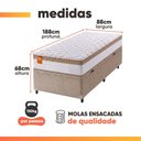 Ver imagem 3 de Cama Box Baú Solteiro Colchão Molas Ensacadas Real 88x188x68cm Branco / Bege - Suporta até 130kg