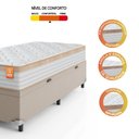 Ver imagem 6 de Cama Box Baú Solteiro Colchão Molas Ensacadas Real 88x188x68cm Branco / Bege - Suporta até 130Kg