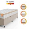 Cama Box Baú Solteiro Colchão Molas Ensacadas Real 88x188x68cm Branco / Bege - Suporta até 130Kg - 6