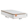 Cama Box Baú Solteiro Colchão Molas Ensacadas Real 88x188x68cm Branco / Bege - Suporta até 130Kg - 5