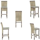 Ver imagem 3 de Mesa Bistrô com 4 Banquetas Roma Marrom Corda Náutica Estofado 3 Trama Original