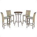 Ver imagem 1 de Mesa Bistrô com 4 Banquetas Roma Marrom Corda Náutica Estofado 3 Trama Original