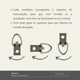 Decoração Escultura Parede de Metal Decoração Sala Quarto Escritório Home Decor Preto - 7