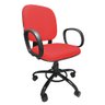 Cadeira de Escritório Giratória Reforçada 200 Kg para Obeso Po com Regulagem Altura Tecido Vermelha - 2