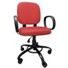 Cadeira de Escritório Giratória Reforçada 200 Kg para Obeso Po com Regulagem Altura Tecido Vermelha - 1