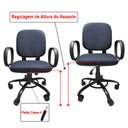 Ver imagem 4 de Cadeira de Escritório Giratória Reforçada 200 Kg Po com Regulagem Altura Tecido Vermelha