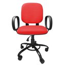 Ver imagem 3 de Cadeira de Escritório Giratória Reforçada 200 Kg Po com Regulagem Altura Tecido Vermelha