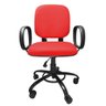 Cadeira de Escritório Giratória Reforçada 200 Kg para Obeso Po com Regulagem Altura Tecido Vermelha - 3