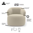 Ver imagem 3 de Poltrona Orgânica Giratória Living Glee Bouclê Bege - Desk Design