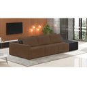 Ver imagem 2 de Sofá Ilha 3 Lugares Living 312cm Modulado Sala Lary Veludo Marrom/pu Pto K01 - D'Rossi