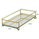 Ver imagem 2 de Bandeja Espelhada Fence 10x20 Cm Dourada - Hara
