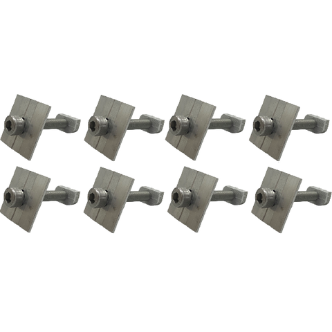 Kit 8 Unidades de Fixador Intermediário para Painel Solar Grampo Aluminio e Parafuso Allen Martel