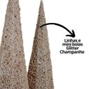 Ver imagem 3 de Jogo 3 Árvores Decorativas Aramadas Cone Cotton Champanhe Glitter Luxo LED Branco Quente 60cm, 50cm