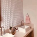 Ver imagem 1 de Kit 4 Placas Revestimento de Parede PVC 3d Alto Relevo Piramide Branco