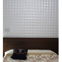 Ver imagem 4 de Kit 4 Placas Revestimento de Parede PVC 3d Alto Relevo Piramide Branco