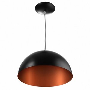 Luminaria de Teto Pendente Meia Lua 60 Cm Preto/cobre