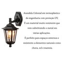 Ver imagem 5 de 3 Arandela Colonial Retro Externo Preto Lente Transparente Fachada Lup40